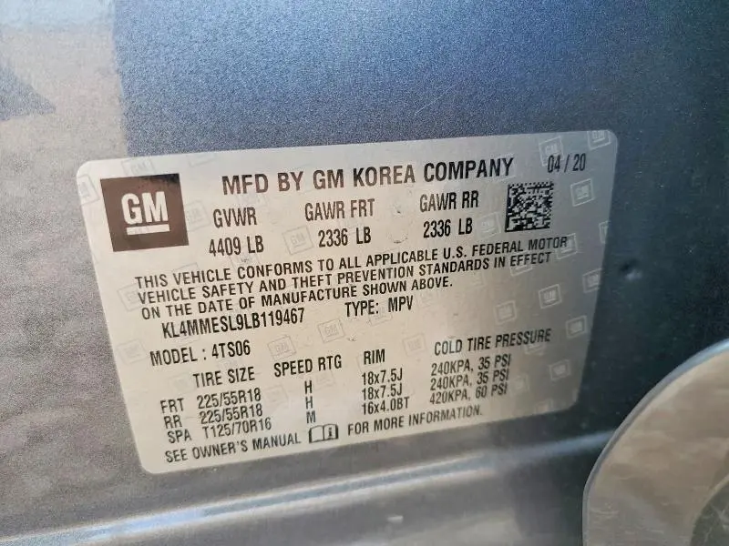 2020 BUICK ENCORE GX SELECT  
