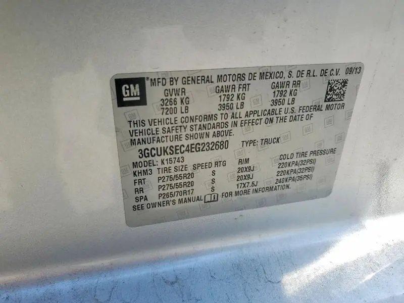 2014 CHEVROLET SILVERADO K1500 LTZ  