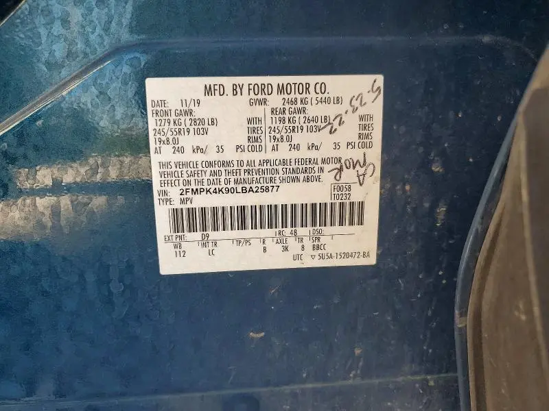 2020 FORD EDGE TITANIUM  