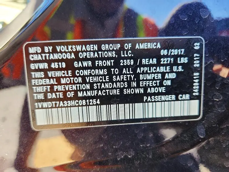 2017 VOLKSWAGEN PASSAT R-LINE  