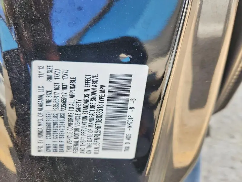 2013 HONDA ODYSSEY EXL  