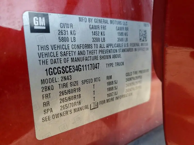 2016 CHEVROLET COLORADO LT  