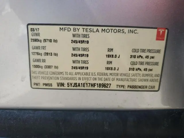 2017 TESLA MODEL S