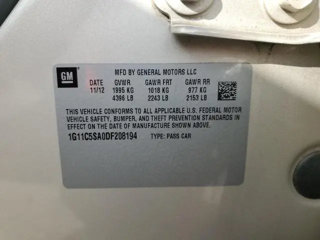 2013 CHEVROLET MALIBU 1LT  