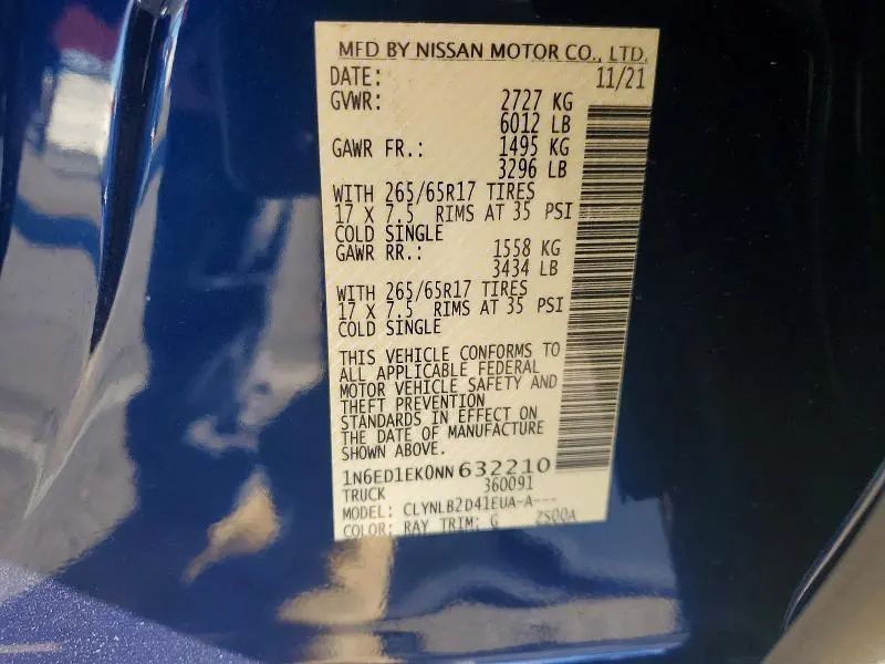 2022 NISSAN FRONTIER SV  