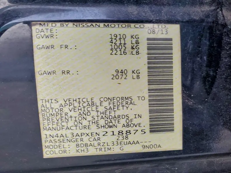 2014 NISSAN ALTIMA 2.5  