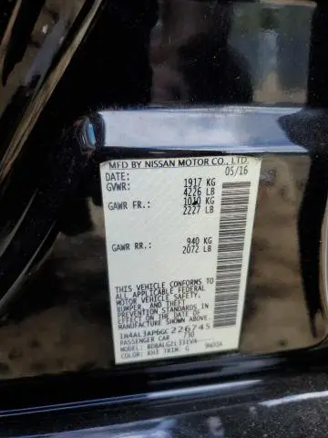 2016 NISSAN ALTIMA 2.5  