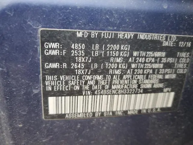 2017 SUBARU OUTBACK 3.6R LIMITED  