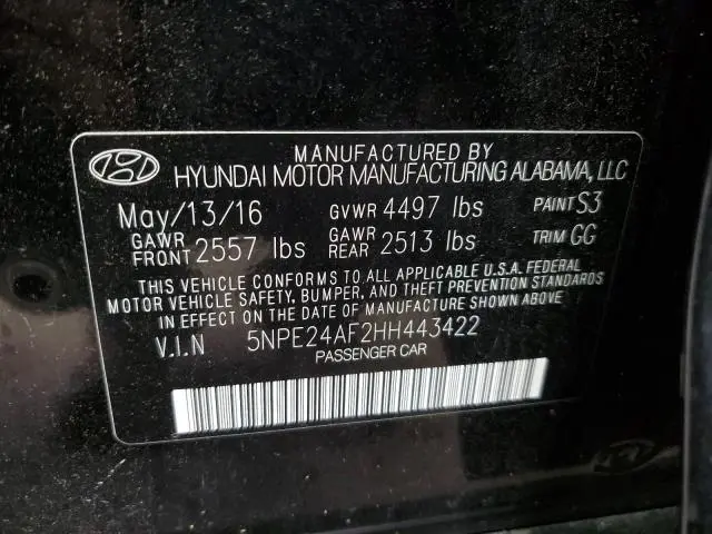 2017 HYUNDAI SONATA SE  