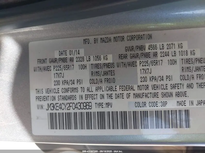 2015 MAZDA CX-5 TOURING