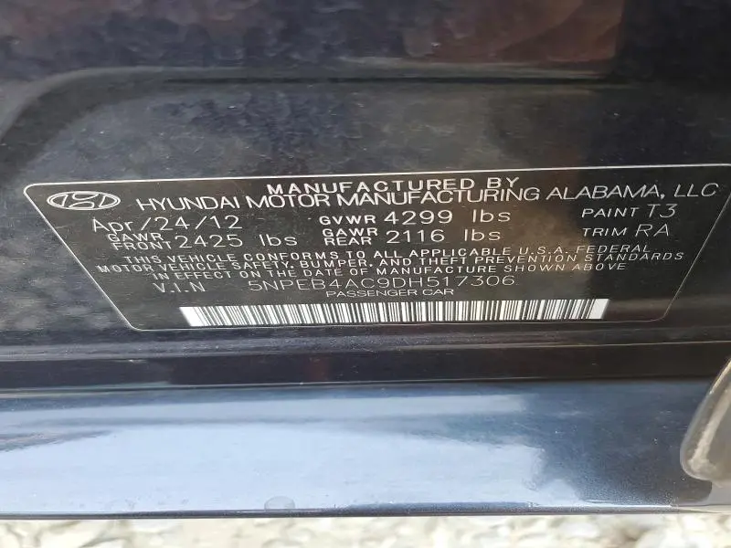 2013 HYUNDAI SONATA GLS  