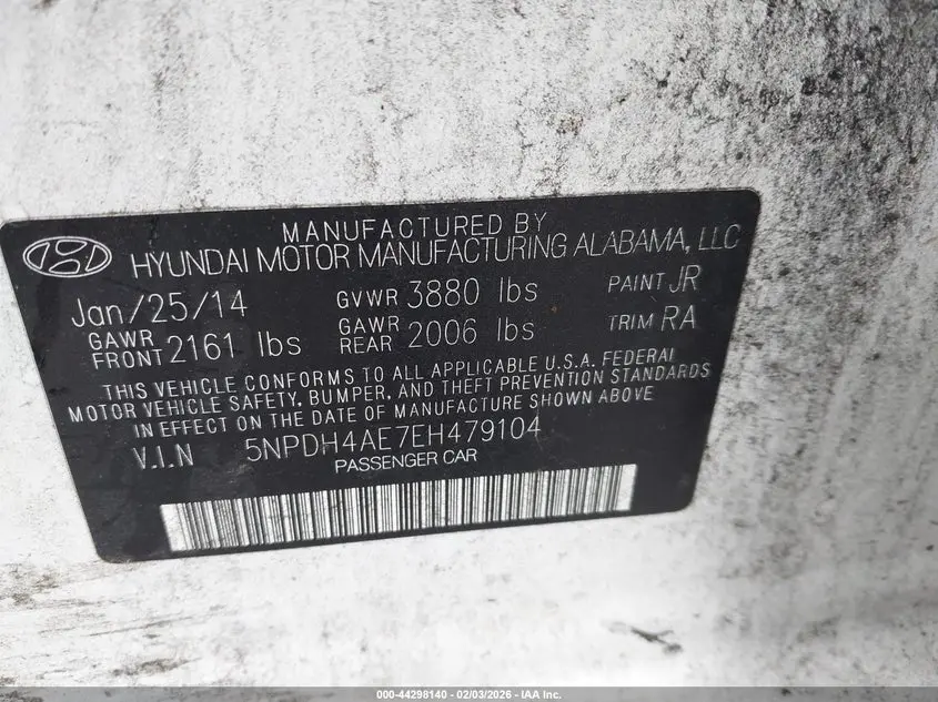 2014 HYUNDAI ELANTRA SE