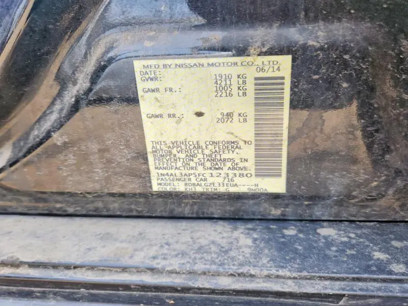 2015 NISSAN ALTIMA 2.5 S  