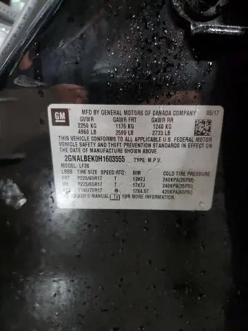 2017 CHEVROLET EQUINOX LS  