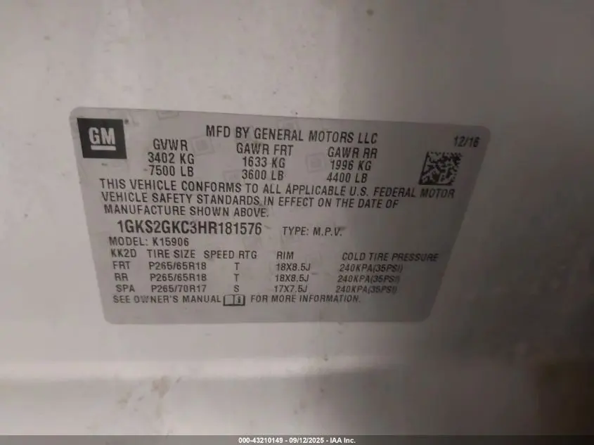 2017 GMC YUKON XL SLT