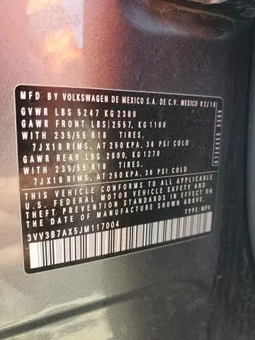 2018 VOLKSWAGEN TIGUAN SE  