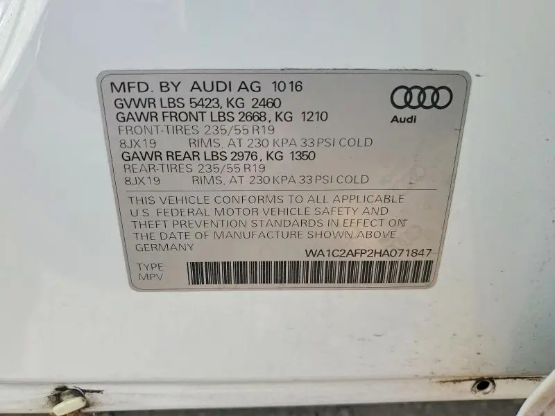 2017 AUDI Q5 PREMIUM  