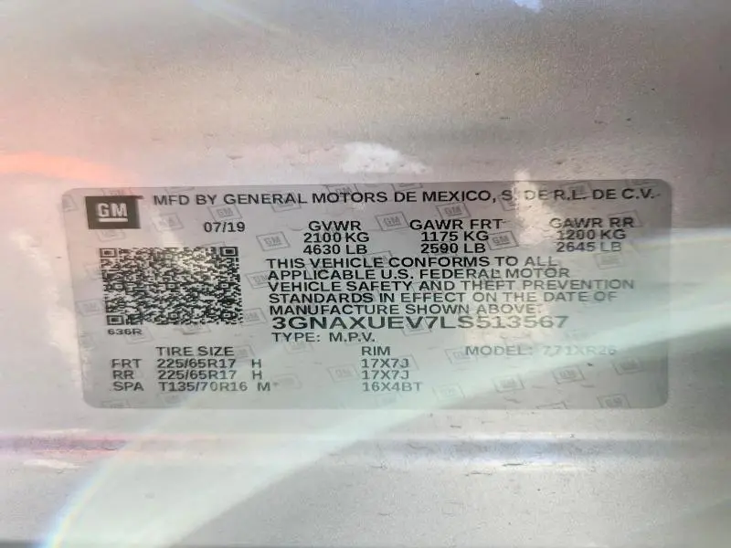 2020 CHEVROLET EQUINOX LT  