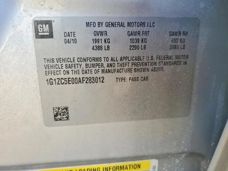 2010 CHEVROLET MALIBU 1LT  