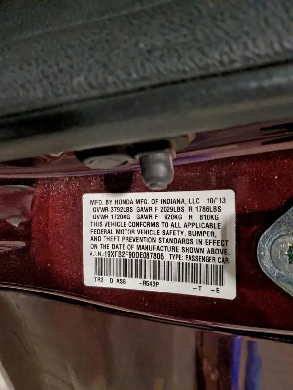 2013 HONDA CIVIC EXL  