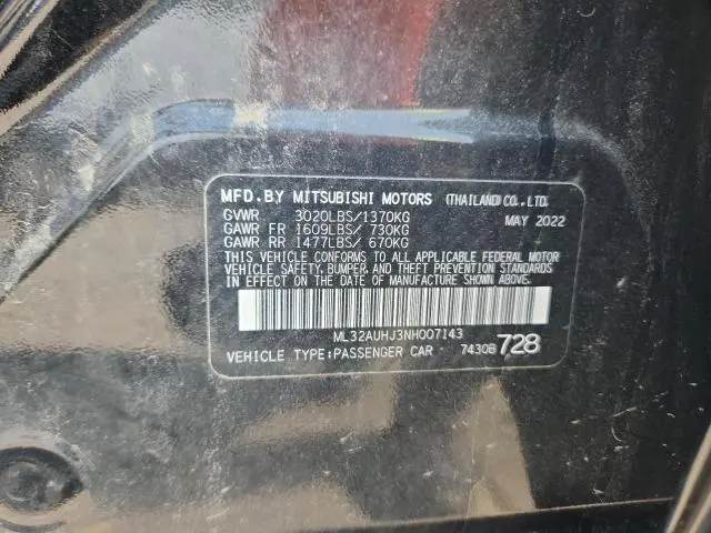 2022 MITSUBISHI MIRAGE ES