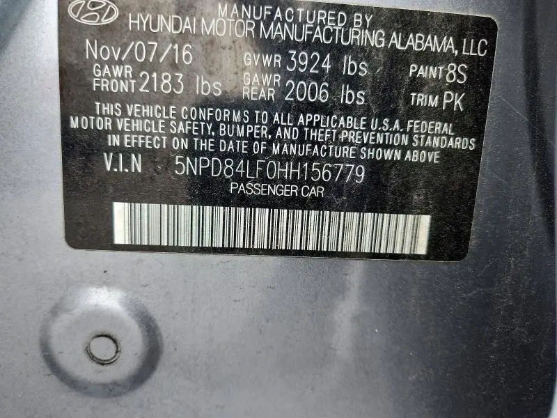 2017 HYUNDAI ELANTRA SE  