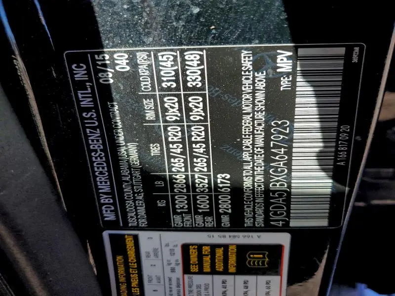 2016 MERCEDES-BENZ GLE 350  