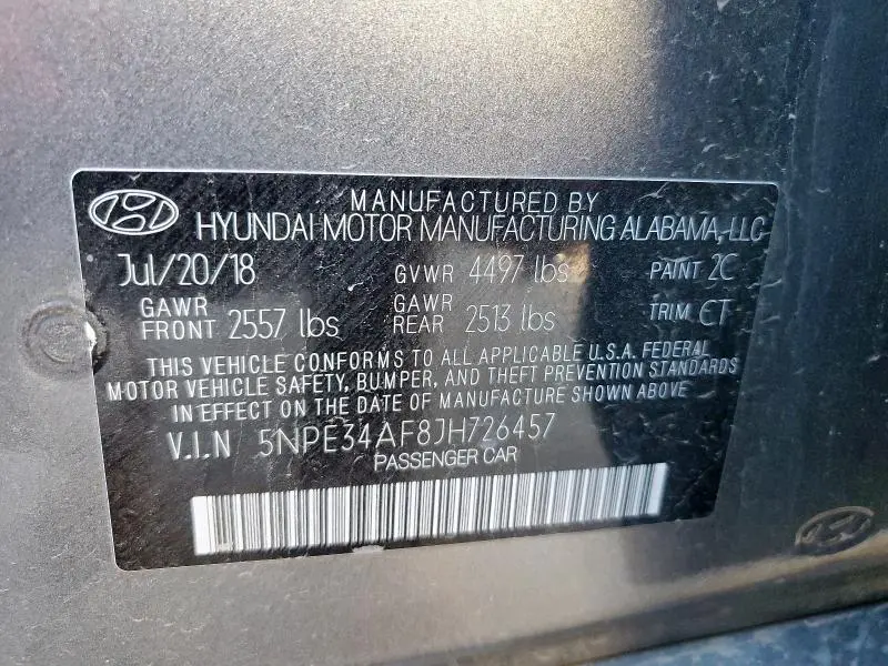 2018 HYUNDAI SONATA SPORT  