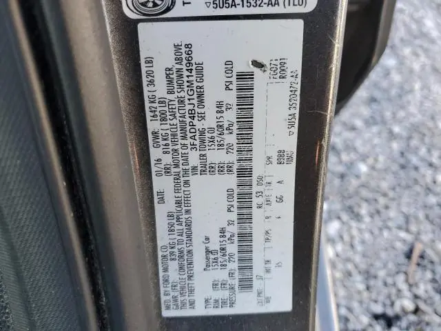 2016 FORD FIESTA SE  