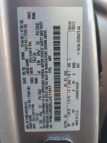 2020 FORD ESCAPE TITANIUM  