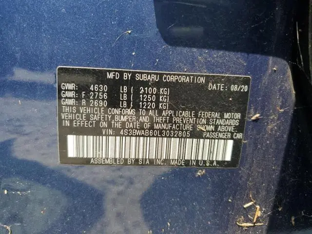 2020 SUBARU LEGACY   