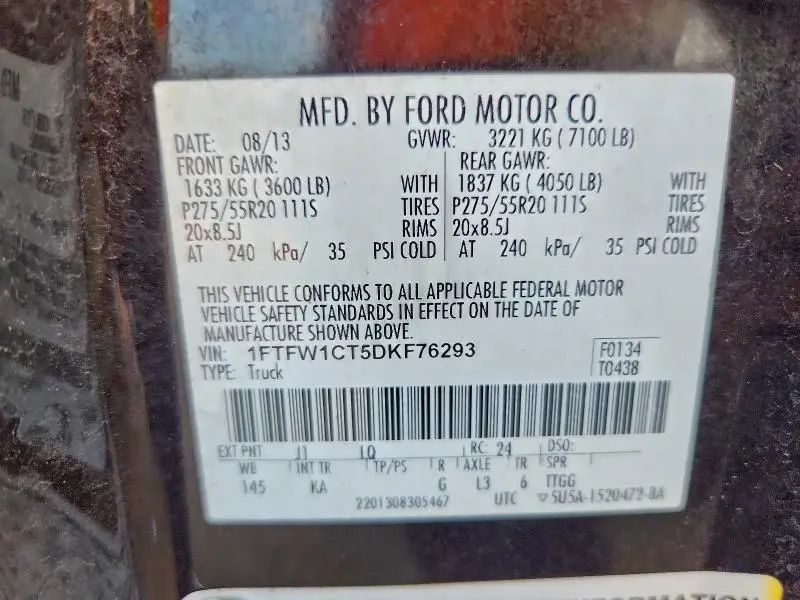 2013 FORD F150 SUPERCREW  