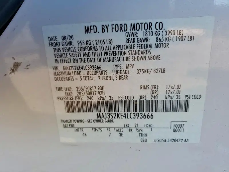 2020 FORD ECOSPORT TITANIUM  