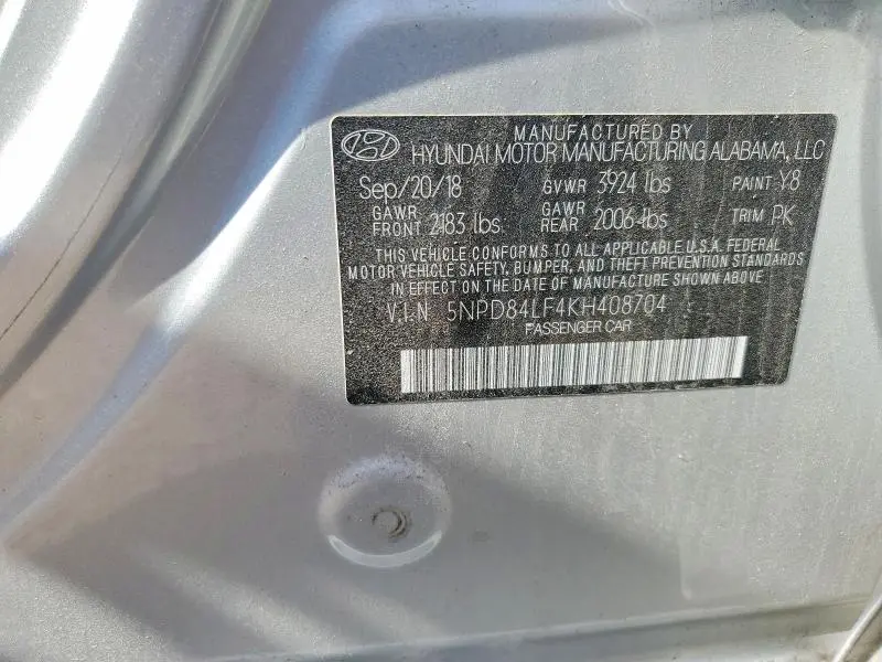 2019 HYUNDAI ELANTRA SEL  