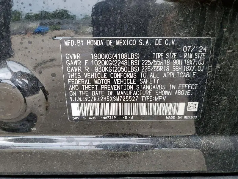 2025 HONDA HR-V SPORT  