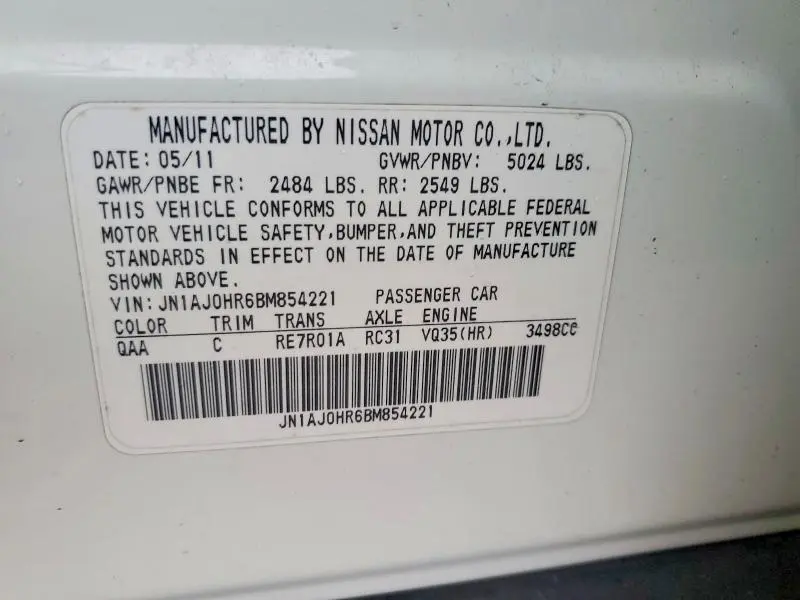 2011 INFINITI EX35 BASE  
