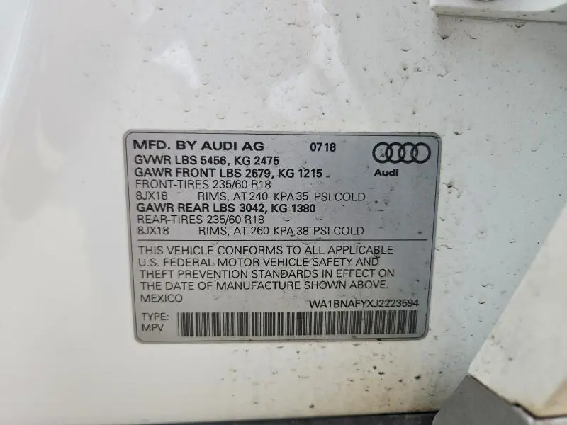 2018 AUDI Q5 PREMIUM PLUS  