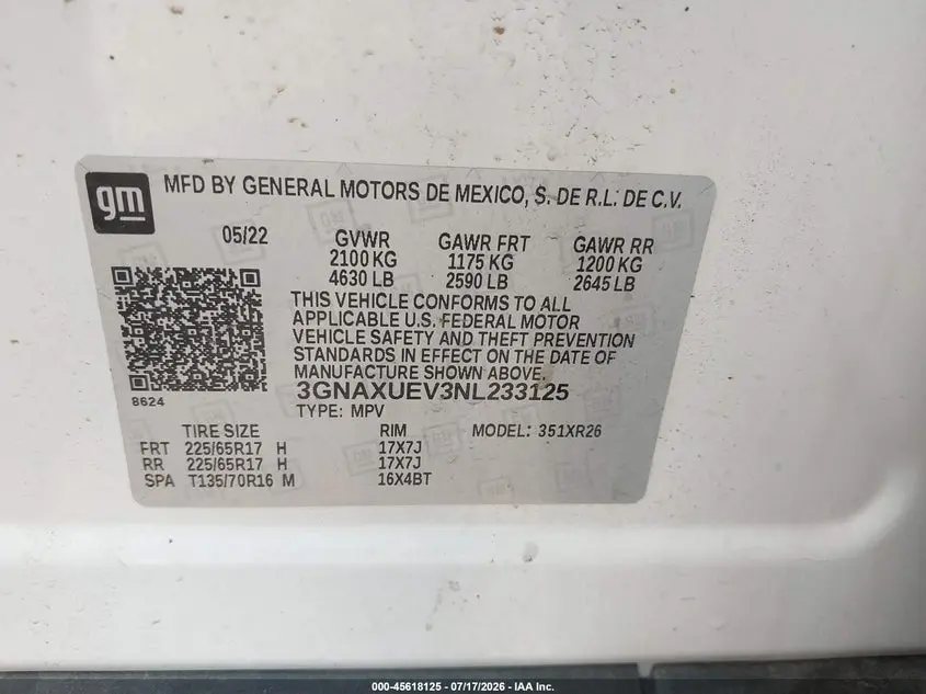 2022 CHEVROLET EQUINOX AWD LT