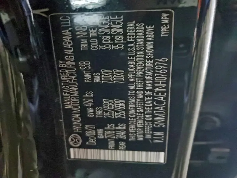 2022 HYUNDAI TUCSON SE  