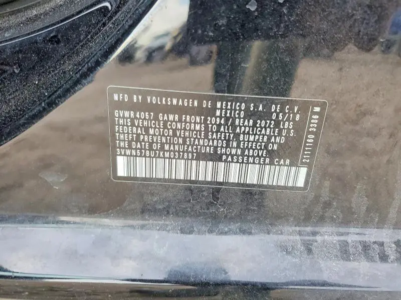 2019 VOLKSWAGEN JETTA S  