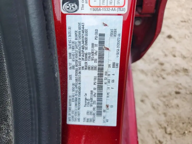 2017 FORD FIESTA SE  
