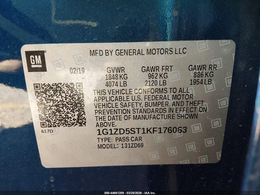 2019 CHEVROLET MALIBU LT