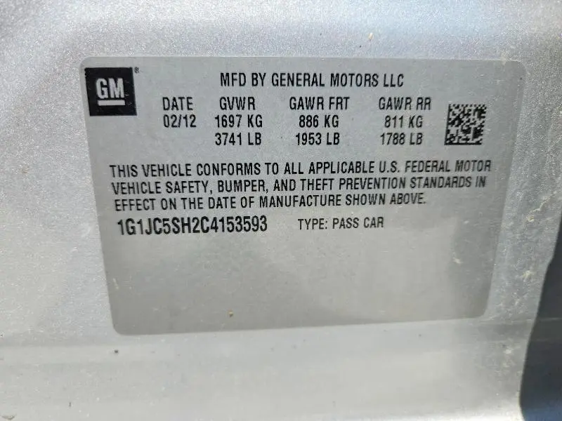 2012 CHEVROLET SONIC LT  
