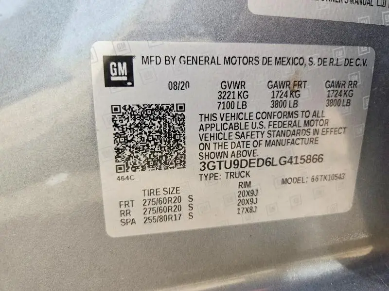 2020 GMC SIERRA K1500 SLT  