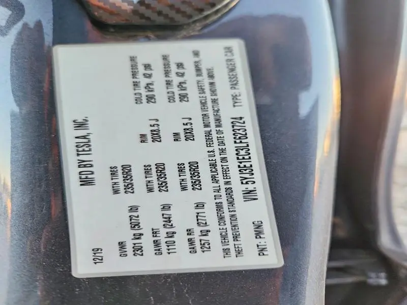 2020 TESLA MODEL 3   