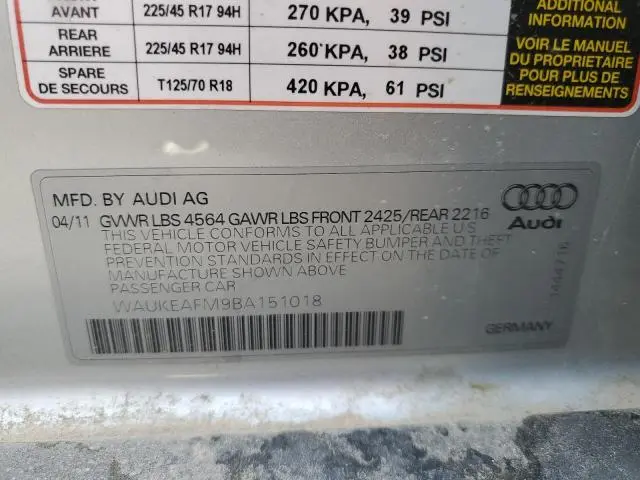 2011 AUDI A3 PREMIUM PLUS  