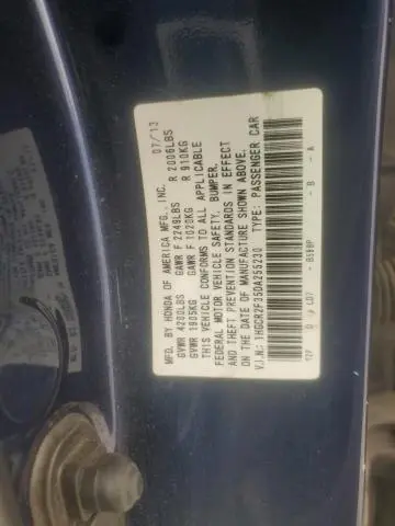 2013 HONDA ACCORD LX