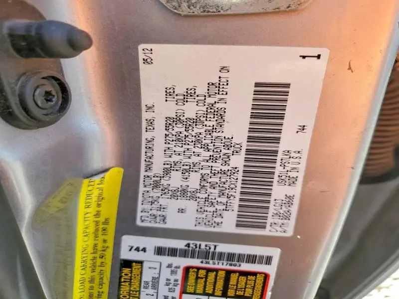 2012 TOYOTA TUNDRA CREWMAX LIMITED  