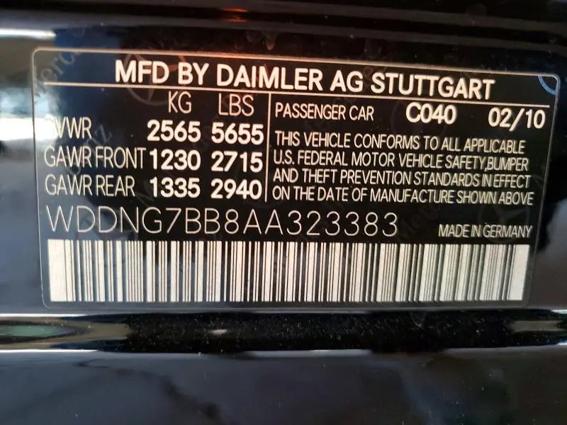 2010 MERCEDES-BENZ S 550  