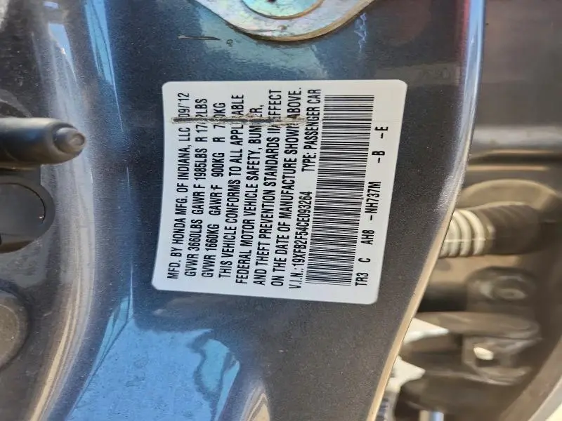 2012 HONDA CIVIC LX  